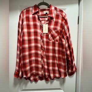 Universal Thread Red Plaid Print Shirt